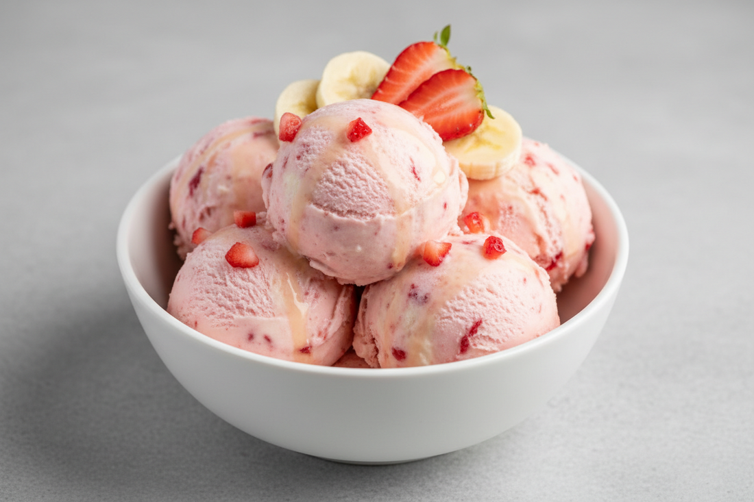 Strawberry Banana Protein Ice Cream (Ninja® CREAMi® Recipe)